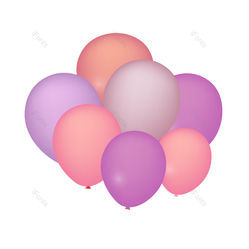 装饰图片,蓝色元素,气球PNG,紫色免抠素材